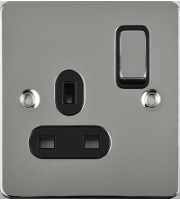 Schneider Electric GET Ultimate Flat Plate 1G Switch Socket (Polished Chrome)
